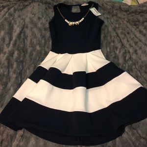 Papaya Navy & White Striped Dress